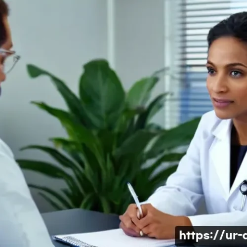 Home 27 의료 실무 노하우 공유 - **Prompt:** A compassionate female doctor, dressed in a clean white lab coat over professional, mode...